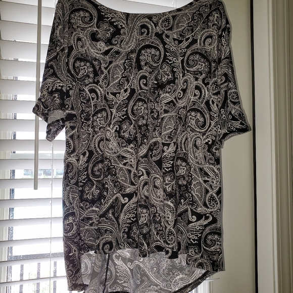 Cato Tops - Paisley black/white top